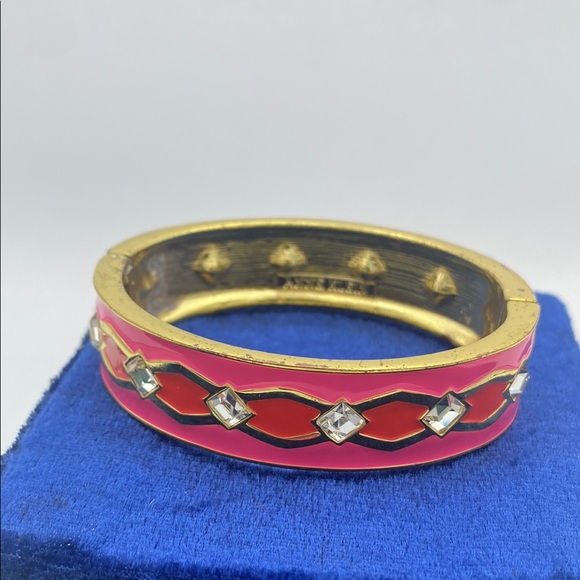 Anne Klein Jewelry - Anne Klein pink enamel goldtone magnetic hinged bangle bracelet